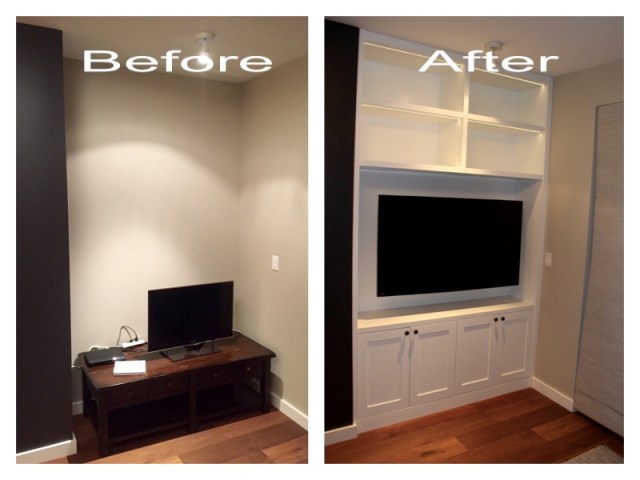 White AV unit Before & After